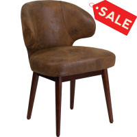 Flash Furniture BT-5-BOM-GG Bomber Microfiber Lounge Chair in Brown Walnut